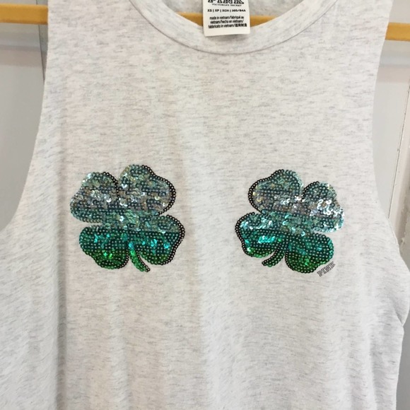 PINK Victoria's Secret Sequin Shamrock Tank - Picture 6 of 15